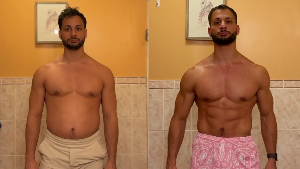 Andrew Elkhouly before and after his own training